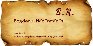 Bogdanu Ménrót névjegykártya